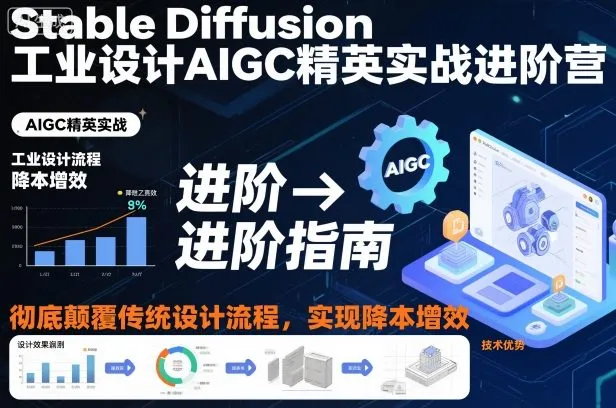 Stable Diffusion工业设计AIGC精英实战进阶营，彻底颠覆传统设计流程，实现降本增效-续财库