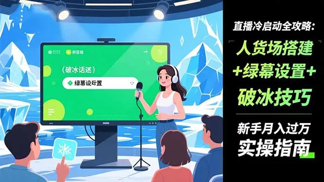 直播冷启动全攻略:人货场搭建+绿幕设置+破冰技巧,新手月入过万实操指南-续财库