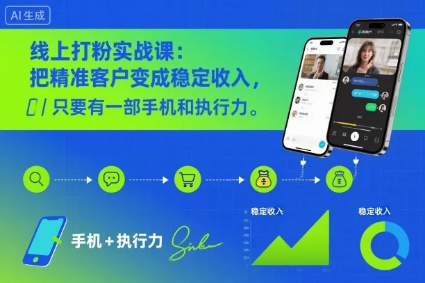 线上打粉实战课：把精准客户变成稳定收入，只要有一部手机和执行力-续财库