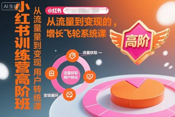 小红书训练营高阶班，从流量到变现的增长飞轮系统课-续财库