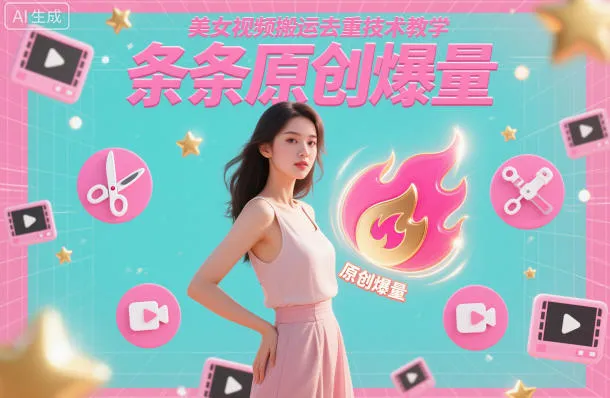 美女视频搬运去重技术教学，条条原创爆量-续财库