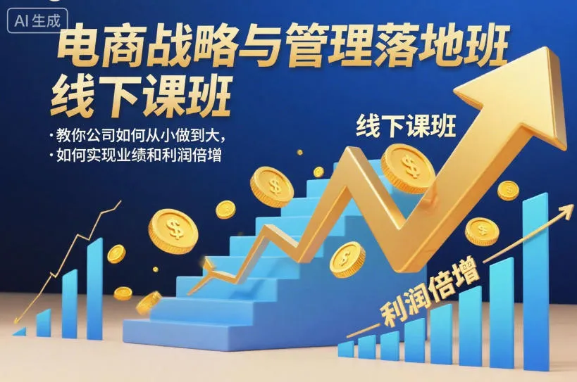 电商战略与管理落地班线下课，教你公司如何从小做到大，如何实现业绩和利润倍增【录音】-续财库