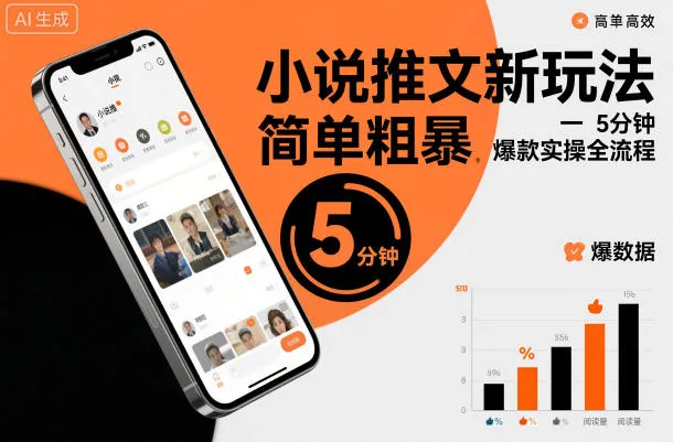 小说推文新玩法，简单粗爆，5分种一个爆款实操全流程-续财库