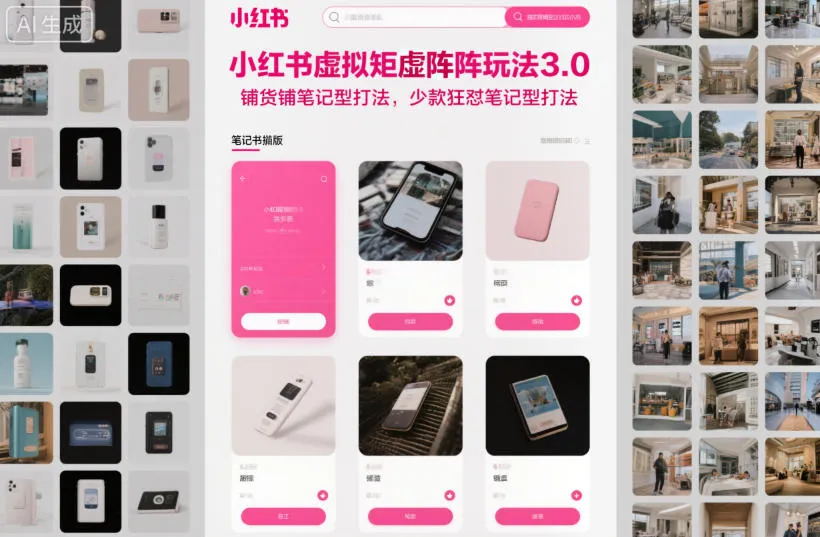 小红书虚拟矩阵玩法3.0,铺货铺笔记型打法,少款狂怼笔记型打法-续财库