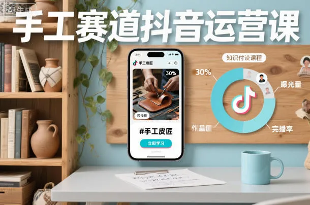 手工赛道抖音运营课，手工赛道流量运营-续财库