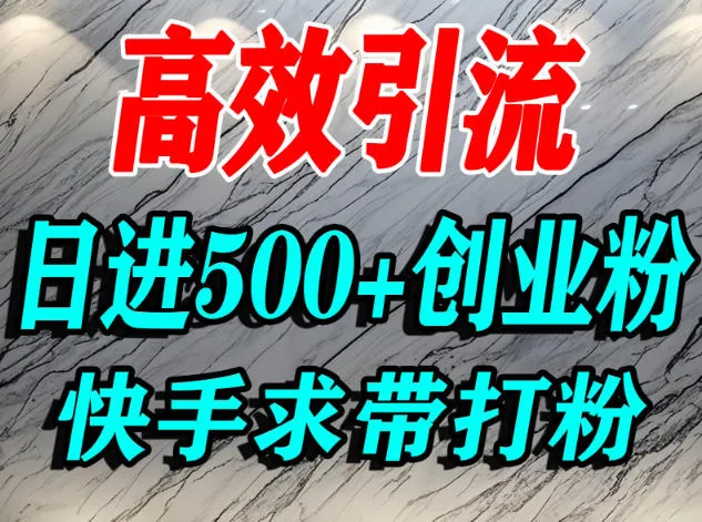 怎么打创业粉?快手求带视角精准引流创业粉,宝妈、学生群体日进500+精准流量-续财库