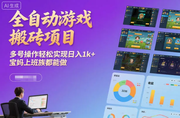 全自动游戏搬砖项目，多号操作轻松实现日入1k+，宝妈上班族都能做【揭秘】-续财库
