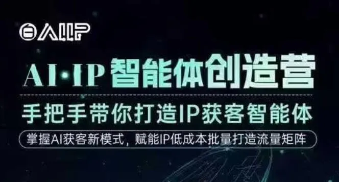 AI·IP智能体创造营，手把手带你打造IP获客智能体，高成交创始人IP课-续财库