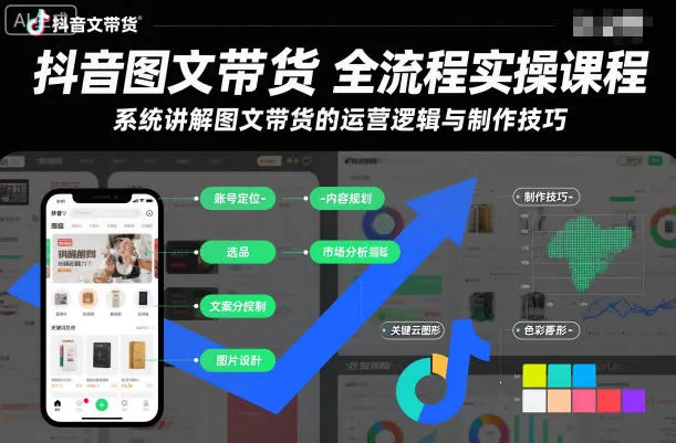 抖音图文带货全流程实操课程,系统讲解图文带货的运营逻辑与制作技巧-续财库