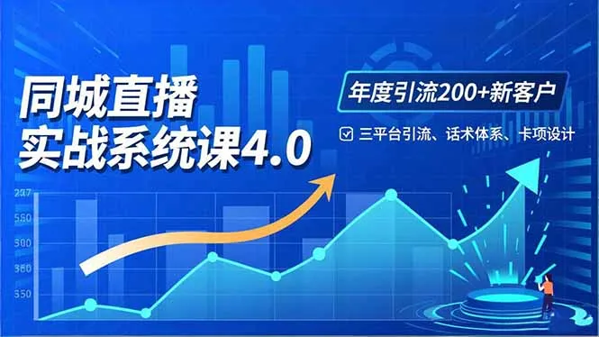 实体店直播实战班4.0，三平台引流、话术体系、卡项设计，年度引流200客月增10万-续财库