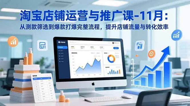 淘宝店铺运营与推广课-11月：从测款筛选到爆款打爆完整流程，提升店铺流量与转化效率-续财库