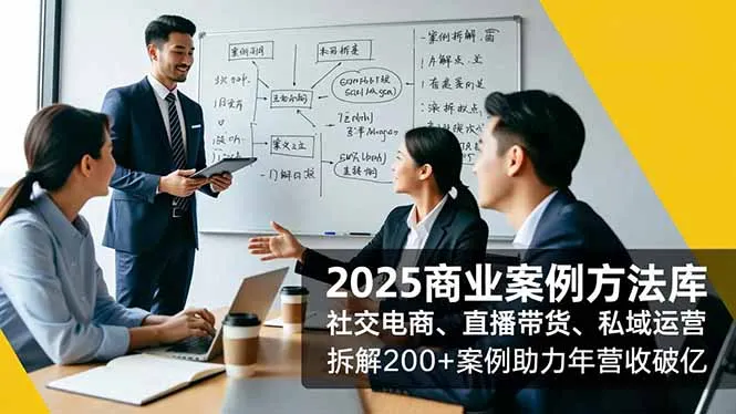 2025商业案例方法库，社交电商、直播带货、私域运营，拆解200+案例助力年营收破亿-续财库