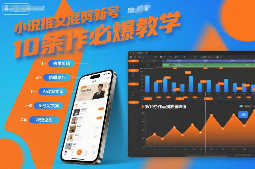 小说推文混剪新号10条必爆教学,伪原创10条作品必爆技巧-续财库