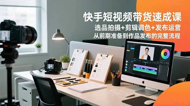 快手短视频带货速成课，选品拍摄+剪辑调色+发布运营，从前期准备到作品发布的完整流程-续财库