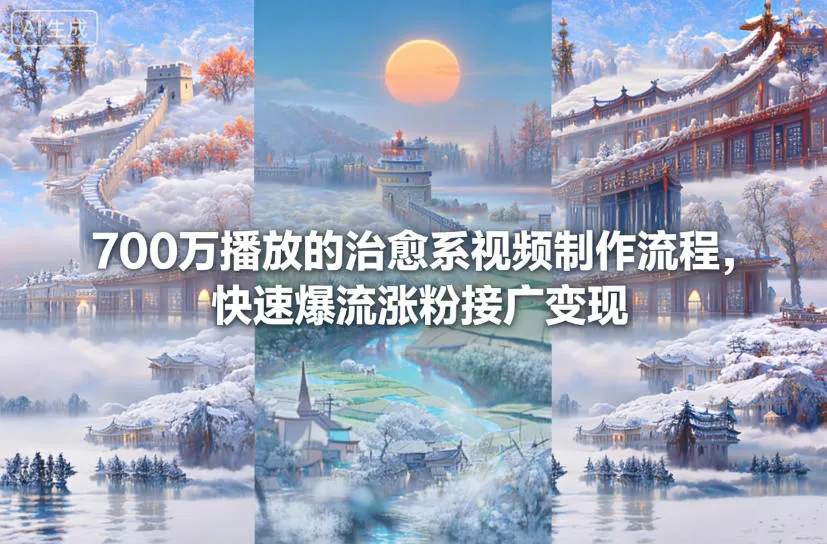 700万播放的治愈系视频制作流程，快速爆流涨粉接广变现-续财库
