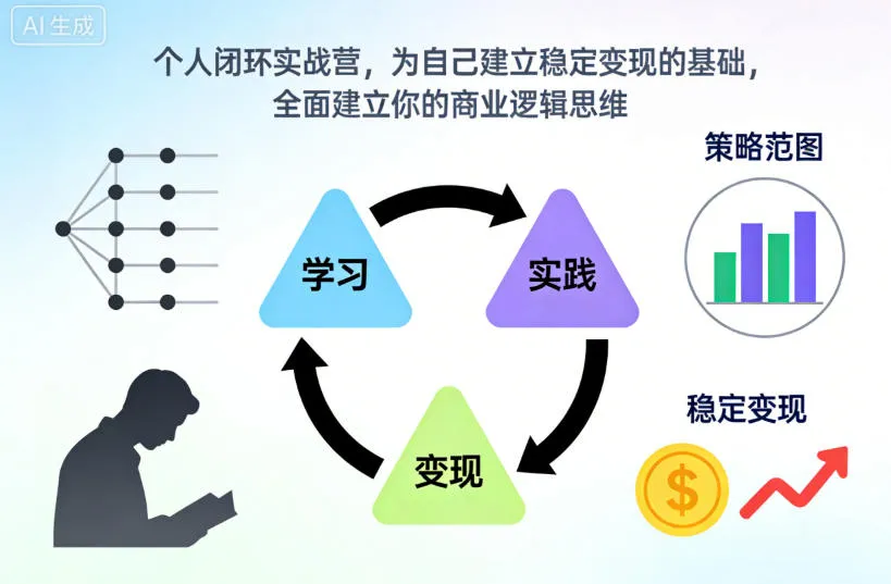 个人闭环实战营,为自己建立稳定变现的基础,全面建立你的商业逻辑思维-续财库