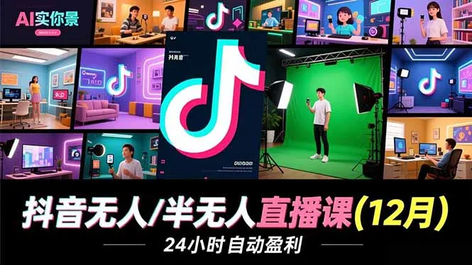抖音无人/半无人直播课(12月-续财库