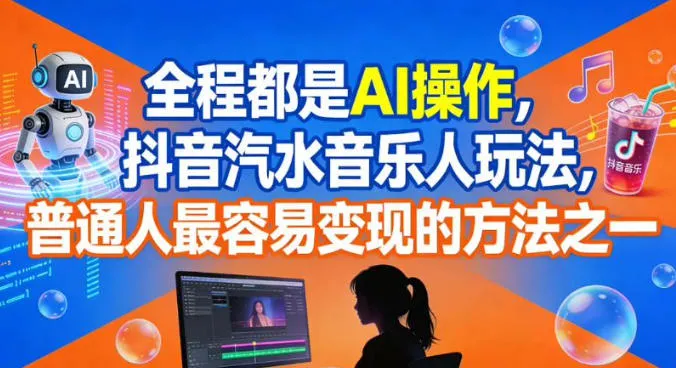 全程都是AI操作，抖音汽水音乐人玩法，普通人最容易变现的方法之一-续财库