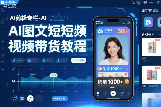 AI剪辑专栏-AI图文短视频带货教程-续财库
