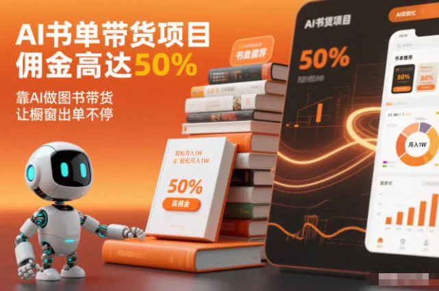 AI书单带货项目，佣金高达50%，靠AI做图书带货，让橱窗出单不停，轻松月入1W-续财库