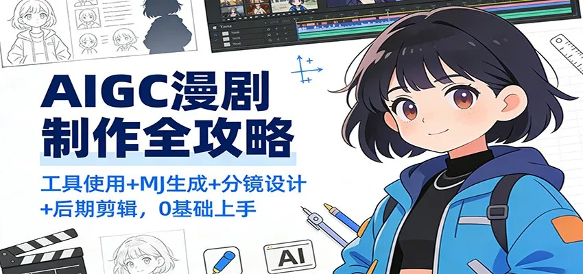 AIGC漫剧制作全攻略:工具使用+MJ生成+分镜设计+后期剪辑,0基础上手-续财库