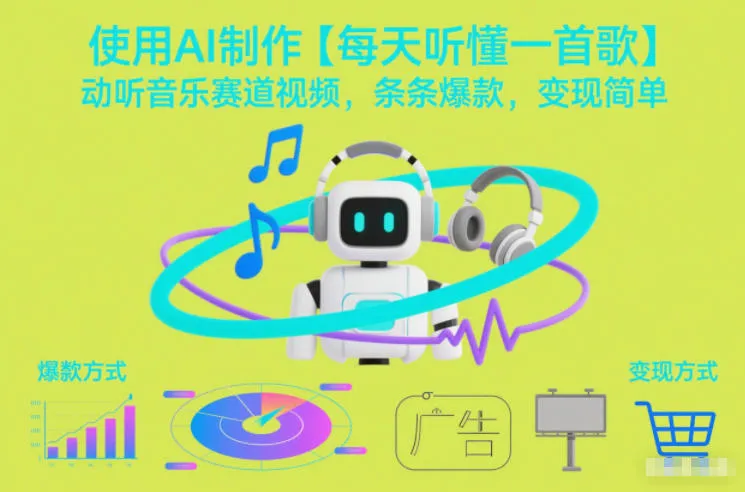 使用AI制作【每天听懂一首歌】动听音乐赛道视频，条条爆款，变现简单-续财库