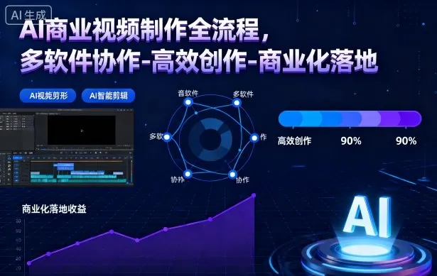 AI商业视频制作全流程2期，多软件协作-高效创作-商业化落地(更新)-续财库