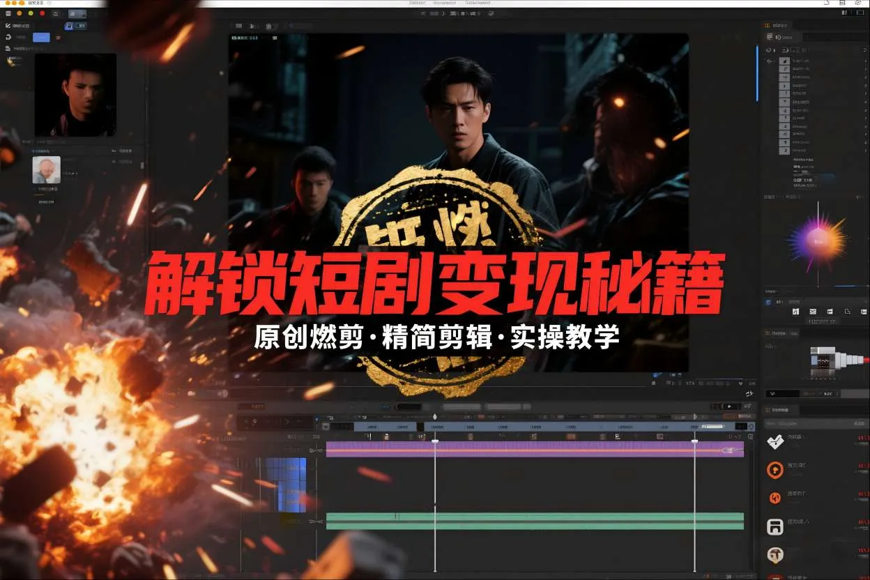 短剧拉新之原创燃剪精简剪辑实操课，解锁短剧变现秘籍-续财库