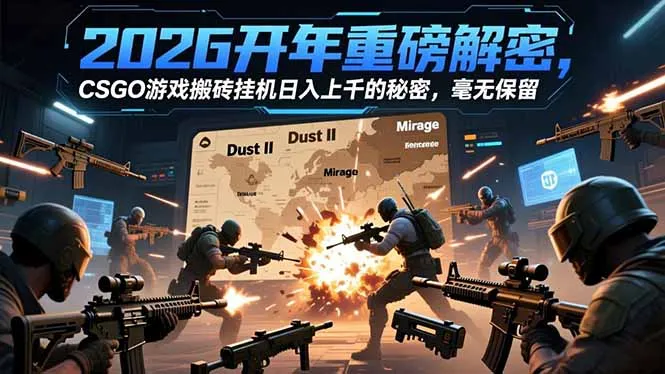 2026开年重磅解密，CSGO游戏搬砖挂机日入上千的秘密，毫无保留-续财库