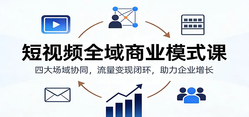 短视频全域商业模式课：四大场域协同，流量变现闭环，助力企业增长-续财库