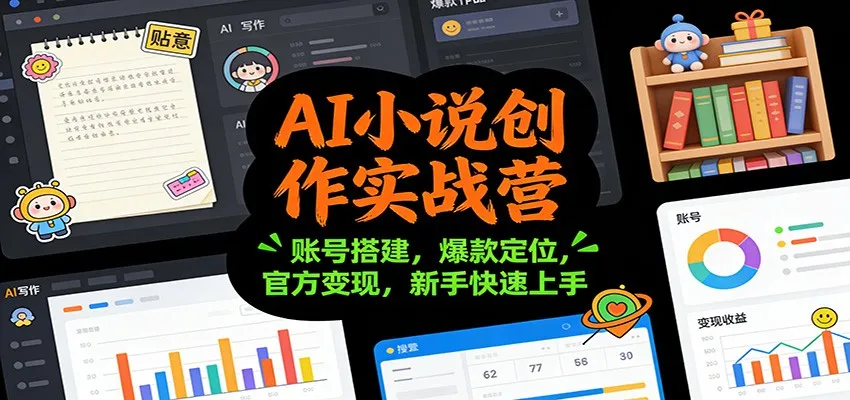 AI小说创作实战营：账号搭建，爆款定位，官方变现，新手快速上手-续财库
