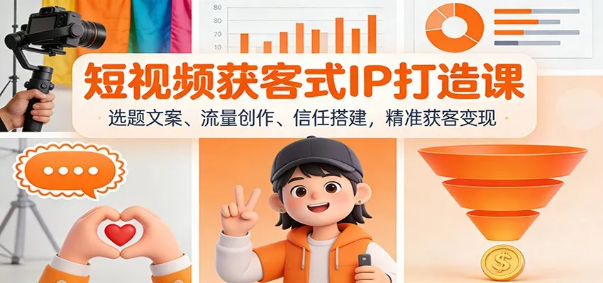 短视频获客式IP打造课:选题文案、流量创作、信任搭建,精准获客变现-续财库