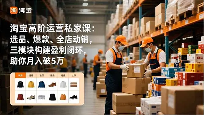 淘宝高阶运营私家课：选品、爆款、全店动销，三模块构建盈利闭环，助你月入破5万(更新12月-续财库