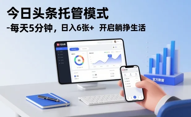 今日头条托管模式，每天5分钟，日入6张+，开启躺挣生活【揭秘】-续财库