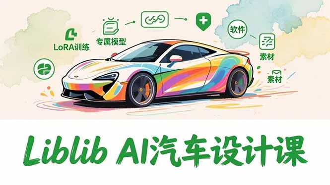 2025Liblib AI汽车设计课，文生图入门、LoRA训练、专属模型，快速上手【实战+解说+软件+素材】-续财库