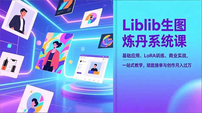 Liblib生图炼丹系统课，基础应用、LoRA训练、商业实战，一站式教学，赋能接单与创作月入过万-续财库