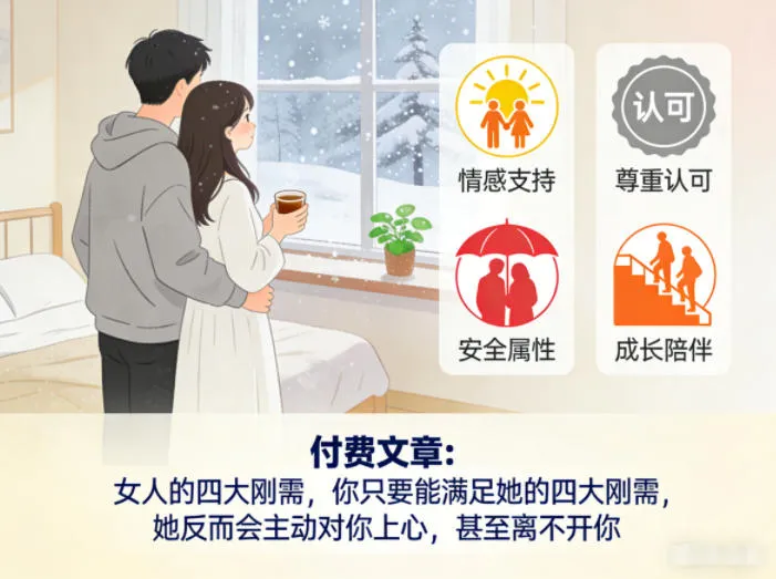 付费文章:女人的四大刚需,你只要能满足她的四大刚需,她反而会主动对你上心,甚至离不开你-续财库