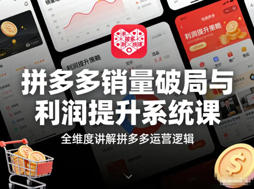 拼多多销量破局与利润提升系统课，全维度讲解拼多多运营逻辑-续财库