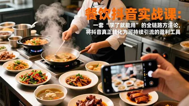 餐饮抖音实战课:一套“学了就能用”的全链路方法论,将抖音真正转化为可持续引流的盈利工具-续财库