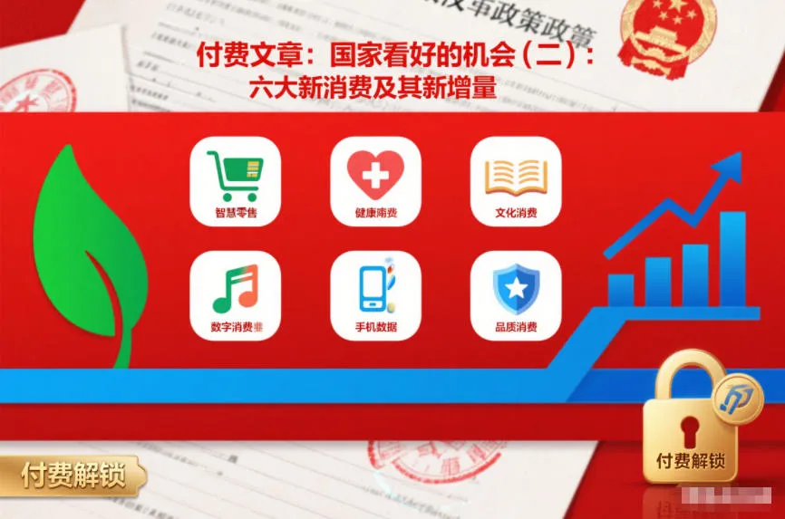 付费文章:国家看好的机会(二):六大新消费及其新增量-续财库
