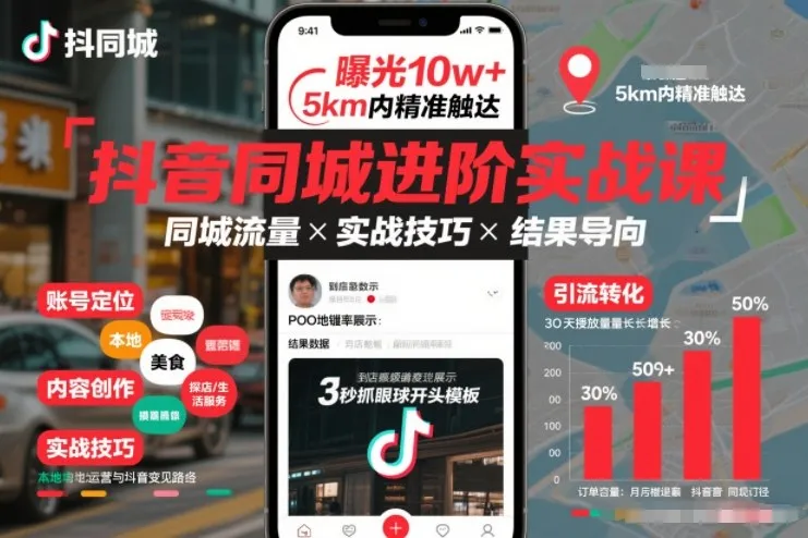 抖音同城进阶实战课,助你同城流量拿到结果-续财库