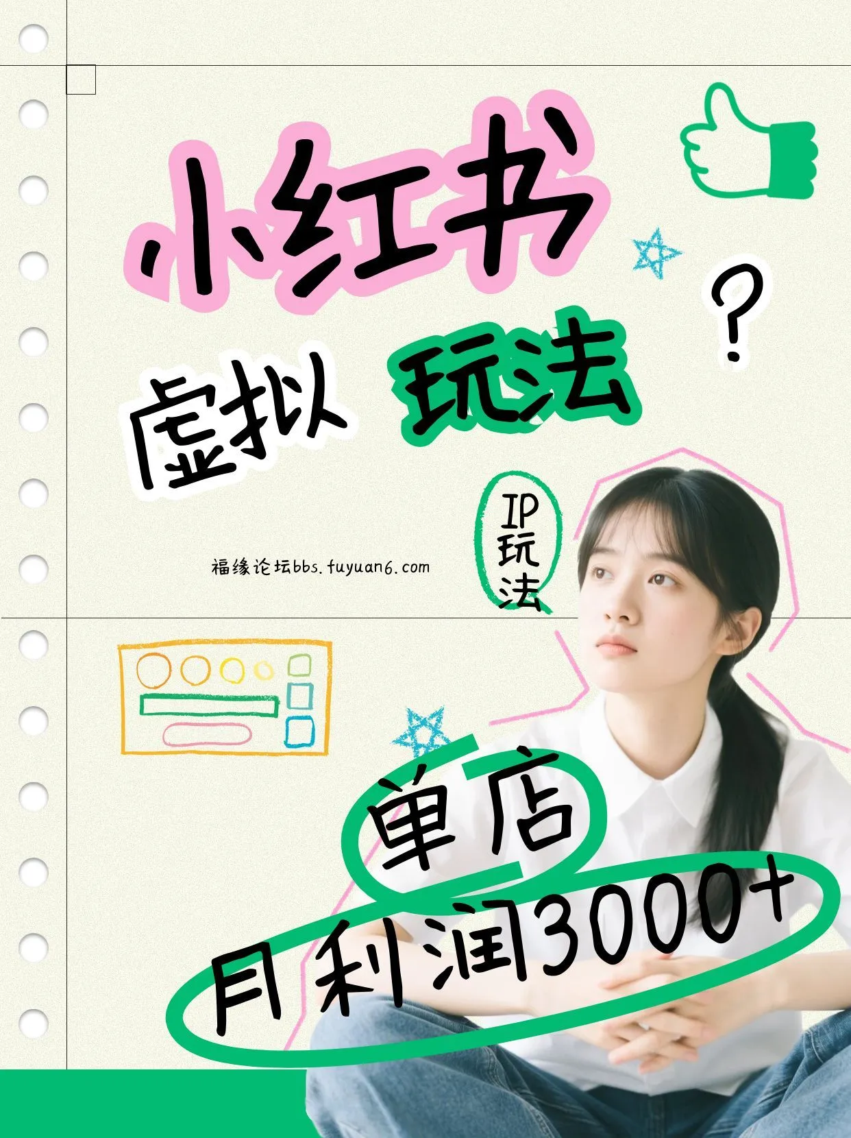 小红书虚拟玩法(铺货流和单品玩法)，单店月利润3000+，IP打法+原创商品(0违规)-续财库