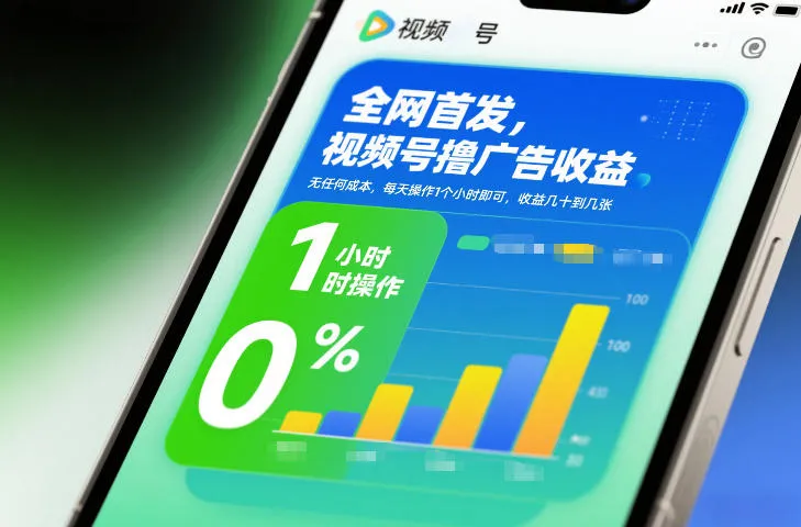 全网首发，视频号撸广告收益，无任何成本，每天操作1个小时即可，收益几十到几张-续财库