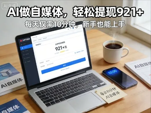 每天花费10分钟，头条号收益921+，用AI做自媒并不难【附视频教程】-续财库