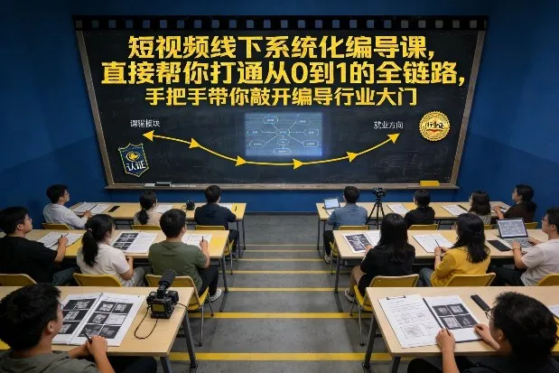 短视频线下系统化编导课，直接帮你打通从0到1的全链路，手把手带你敲开编导行业大门-续财库