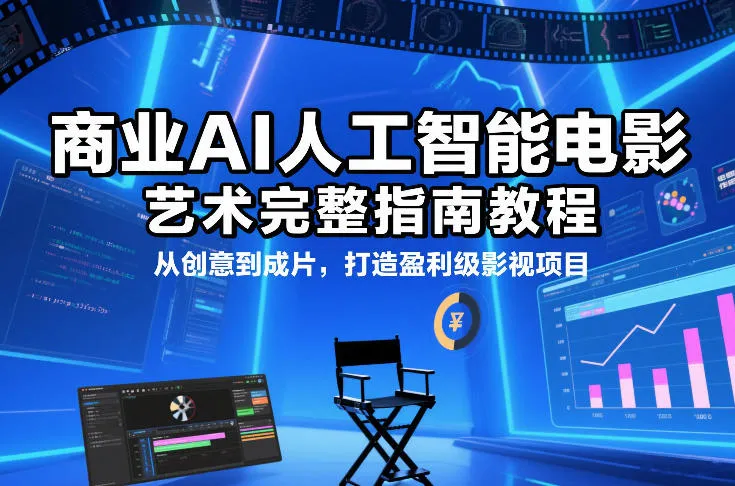 商业AI人工智能电影制作的艺术完整指南教程，从创意到成片，打造盈利级影视项目-续财库