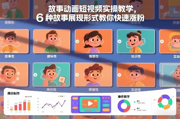 故事动画短视频实操教学，6种故事展现形式教你快速涨粉-续财库