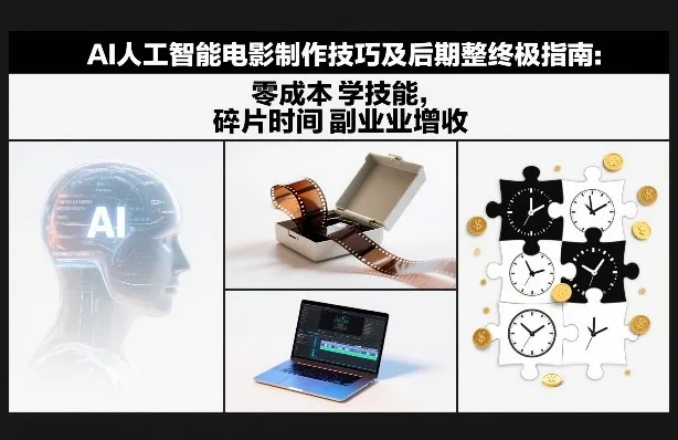 AI人工智能电影制作技巧及后期完整终极指南：零成本学技能，碎片时间副业增收-续财库