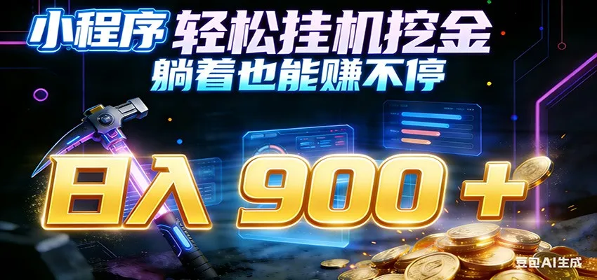小程序挂机挖金,自动赚金币换现金,多号并行日入900+,轻松搞副业-续财库