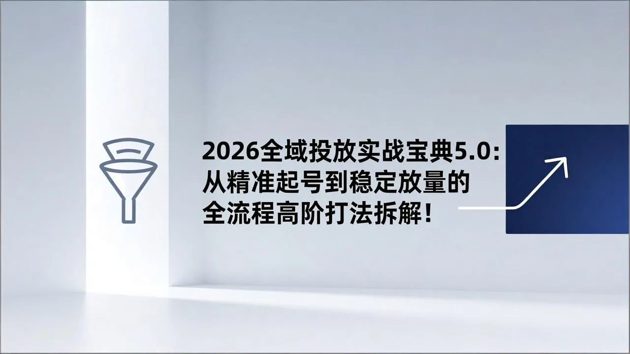 2026全域投放实战宝典5.0：从精准起号到稳定放量的全流程高阶打法拆解！-续财库